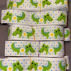 Grosgrain Ribbon 7/8” 5 yards 5/$20 Daisy daisies flower alligator crocodile NEW